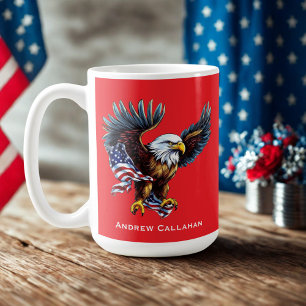 Mug Aigle américain patriotique Drapeau USA 4 juillet