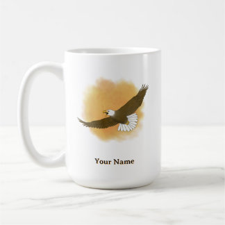 Mug Aigle américain personnalisé avec fond orange
