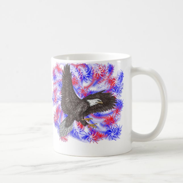 Mug Aigle Bald avec feux d'artifice (Droite)
