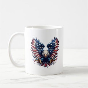 Mug Aigle du drapeau américain, Clipart de sublimation