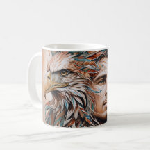 Aigle - Homme - Loup - art aquarelle 1 - Fan Fun