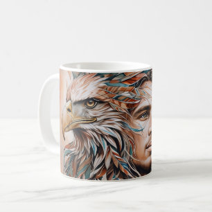 Mug Aigle - Homme - Loup - art aquarelle 1 - Fan Fun