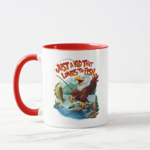 Mug Aigle Majestic avec du poisson frais sur Perche Ro
