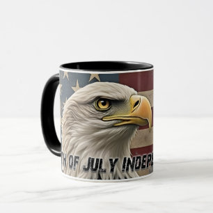 Mug Aigle majestueux et drapeau – Esprit de liberté