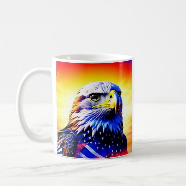 Mug Aigle patriotique et drapeau américain Personnalis (Gauche)