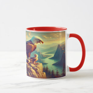 Mug Aigle perché sur le rocher avec ses bébés