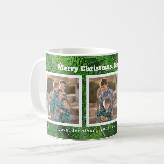 Mug Aiguilles de pin | Trois photos Noël (Devant gauche)