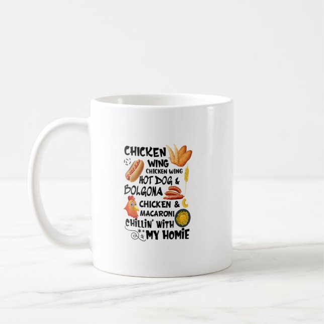 Mug Aile de poulet cuite Aile de poulet Aile de chien  (Gauche)