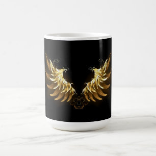 Mug Ailes d'Ange d'or sur arrière - plan noir