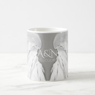 Mug AILES D'ANGE Mariage Élégant Initiales Gris