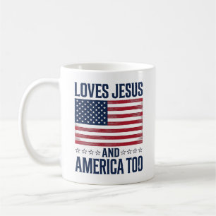 Mug Aime Jésus et l'Amérique aussi T-shirt chrétien pa