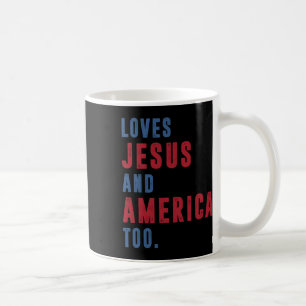 Mug Aime Jésus Et L'Amérique Trop Rétro Dieu Christian