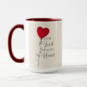 Mug Aime le Seigneur & Ballon en forme de cœur