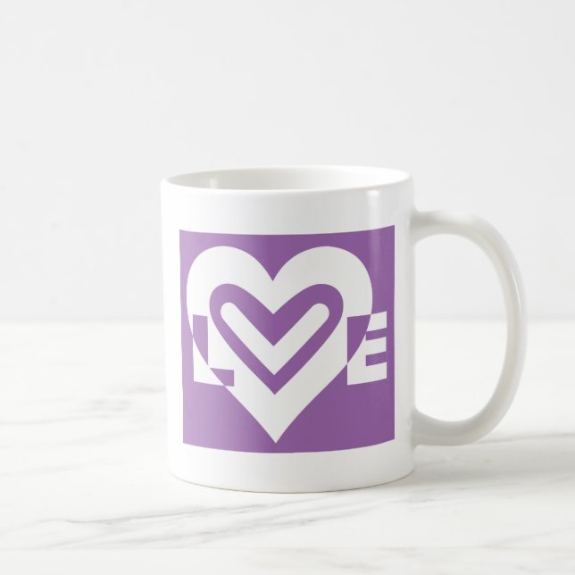 Mug Aimer blanc et violet (Droite)