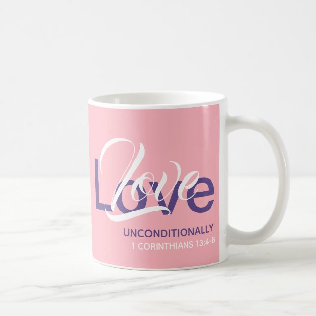 Mug AIMER INCONDITIONNELLEMENT Monogramme Écriture chr (Droite)