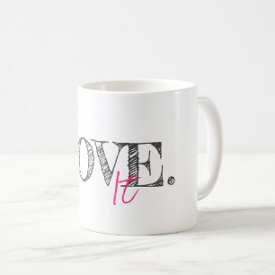Mug AIMER IT Typographie moderne Artiste noir blanc ro
