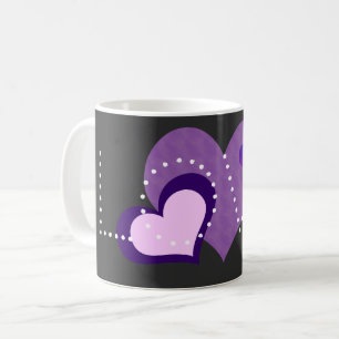 Mug Aimer les coeurs pourpres