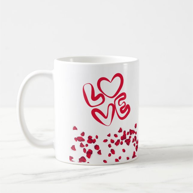 Mug AIMER Pétales de couleur rouge (Gauche)
