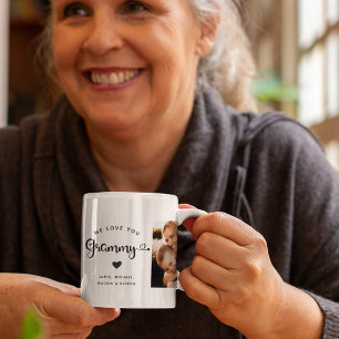 Mug Aimez-vous Grammy Coeurs Personnalisé Deux Photo C