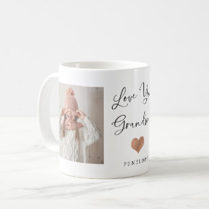 Mug Aimez-vous grand-maman   manuscrit et coeur de