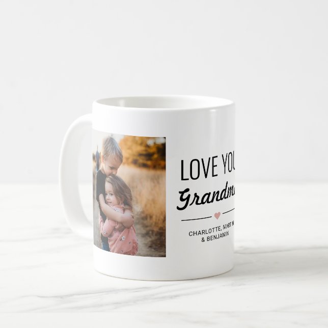 Mug Aimez-vous grand-mère Anniversaire Photo personnal (Devant gauche)