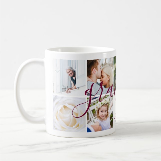 Mug Aimez-vous grand-mère | Calligraphie cadeau photo  (Gauche)