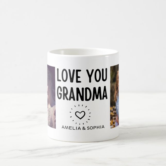 Mug Aimez-vous Grand-mère PersonnaliséDeux photos Text (Centre)