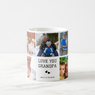 Mug Aimez-vous grand-père Photo personnalisée Collag