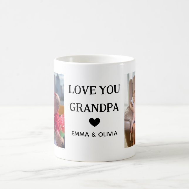 Mug Aimez-vous grand-père | Texte manuscrit de deux ph (Centre)