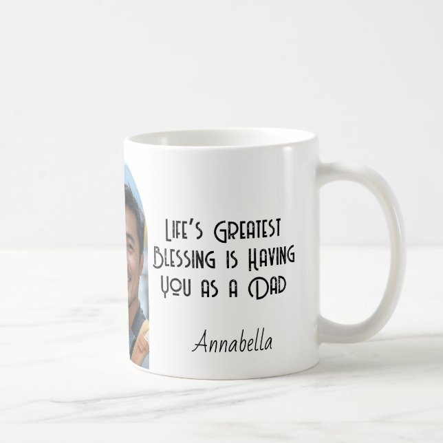 Mug Aimez-vous papa Photo personnalisée et devis (Droite)
