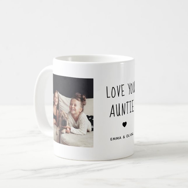 Mug Aimez-vous Tante | Texte manuscrit de deux photos (Devant gauche)