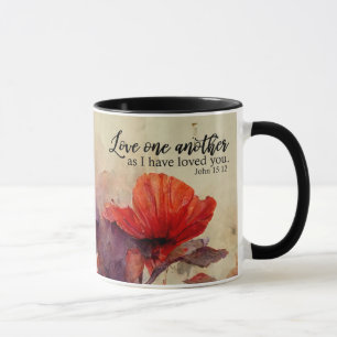 Mug Aimez-Vous Une Autre Bible Verse Rouge Violet Flor