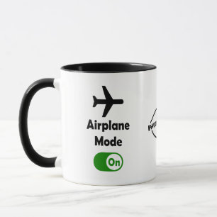 Mug "Air Plane Mode On" citation drôle Silence Design