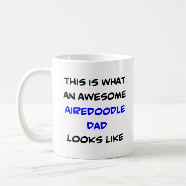 Mug airedoodle papa, génial (Gauche)
