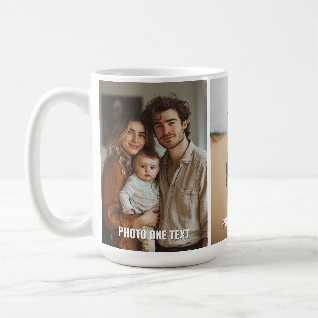 Mug Ajouter 3 photos et texte - Collage simple - Minim (Gauche)