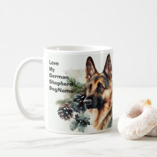 Mug Ajouter le nom Changer le texte, berger allemand d