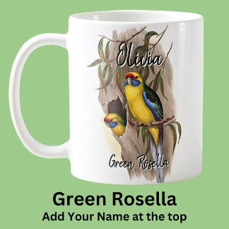 Mug Ajouter le nom Green Rosella Australian Bird Anima