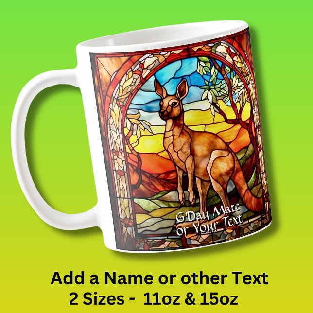 Mug Ajouter le texte du nom, verre Kangaroo (Créateur téléchargé)