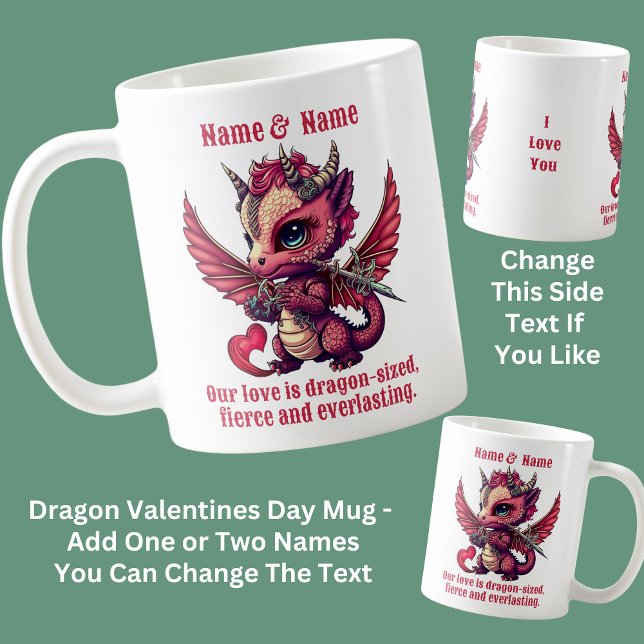 Mug Ajouter un devis de noms, Jour des valentines de D (Créateur téléchargé)