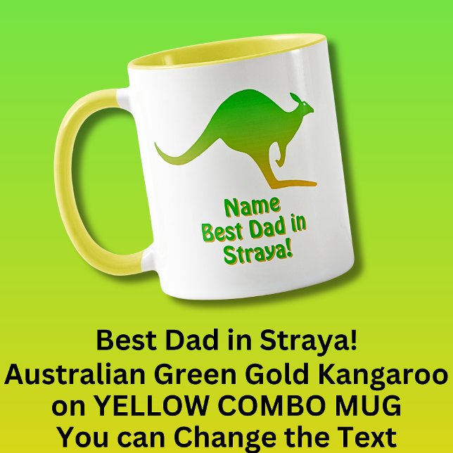 Mug Ajouter un nom, Best Dad Australia, Green Gold Kan (Créateur téléchargé)