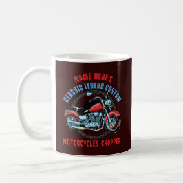 Mug Ajouter un nom Classic Custom Red Motorcycle Chopp