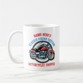 Mug Ajouter un nom Classic Custom Red Motorcycle Chopp