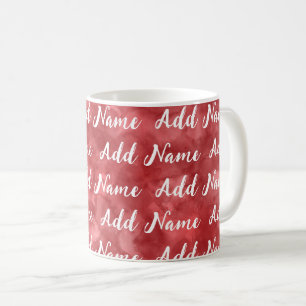 Mug Ajouter un nom Couleur rouge personnalisée
