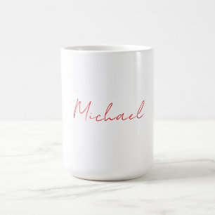 Mug Ajouter un nom Elegant Creative Callgraphy Rouge B