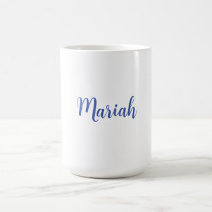 Mug Ajouter un nom Elegant Creative Classic Bleu Blanc