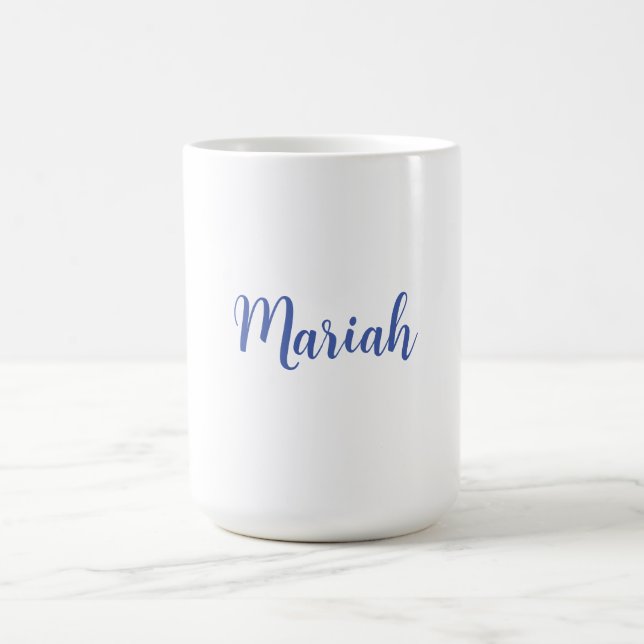 Mug Ajouter un nom Elegant Creative Classic Bleu Blanc (Centre)