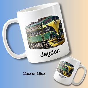 Mug Ajouter un nom ou un texte - Locomotive diesel ver