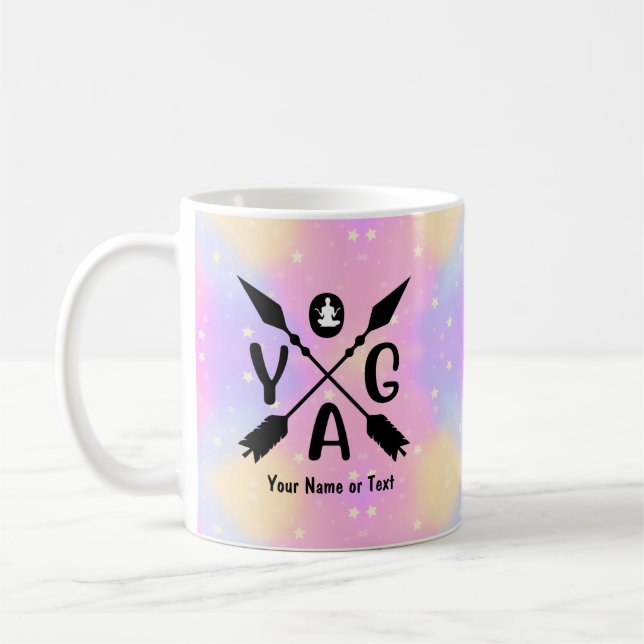 Mug Ajouter un nom ou un texte Yoga Boho Flèches sur P (Gauche)