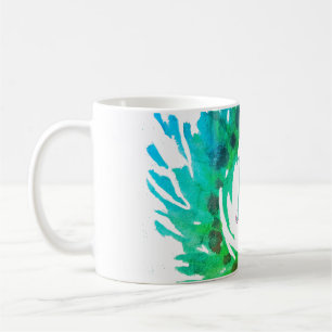 Mug Ajouter une couronne de Noël vert rose monogramme