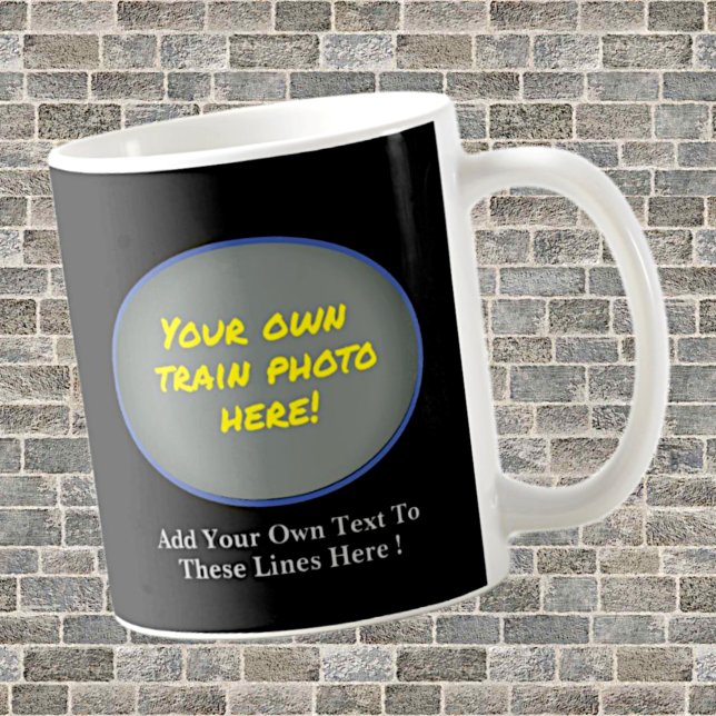 Mug Ajouter Votre Nom Texte, Image Dans Blue Oval Phot (Créateur téléchargé)